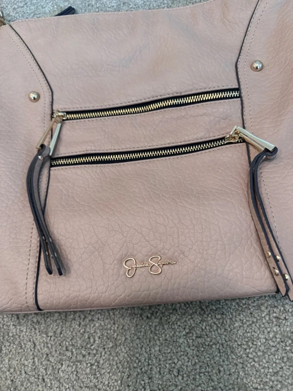 Jessica Simpson Tan Faux Leather Shoulder Bag Purse